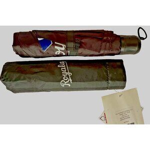 Kansas City Royals Black Compact Umbrella With Logo Foldable Lightweight MLB Off